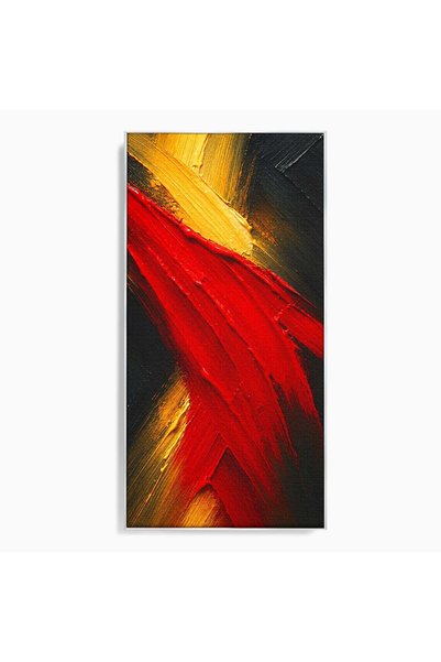 Luxcanva Tablou Canvas Explozie Abstracta 60x120 cm cu Rama Argintiu Abstract...