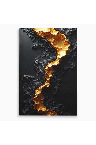 Luxcanva Tablou Canvas Rau De Aur 70x100 cm pe Sasiu Lemn Abstract Textura Mo...