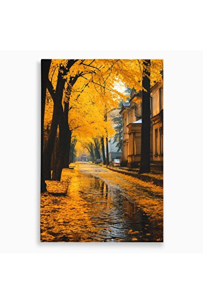 Luxcanva Tablou Canvas Toamna Aurie 70x100 cm pe Sasiu Lemn Toamna Frunze Pei...