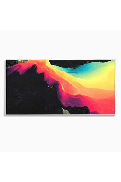 Luxcanva Tablou Canvas Peisaj Cosmic Abstractionist 140x70 cm cu Rama Arginti...
