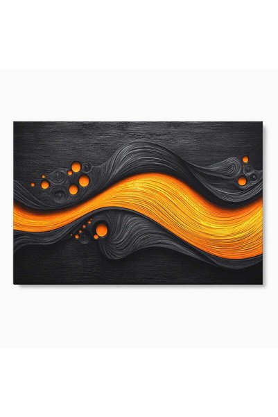 Luxcanva Tablou Canvas Flux Abstract Portocaliu 120x80 cm pe Sasiu Lemn Abstr...