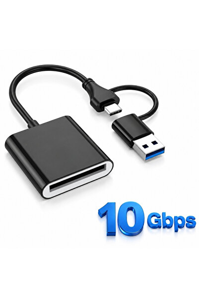Alfais 6084 CFexpress Type B Kart Okuyucu USB 3.2 Gen2 10Gbps Type C Çevirici Adaptör Dönüştürücü