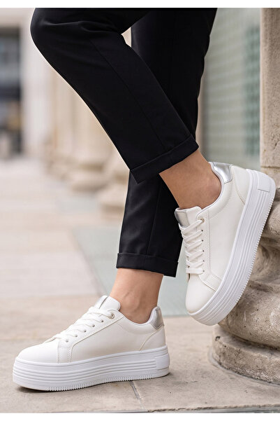 B T Shoes Sneakers cu platformă Sidoneya V2 albi