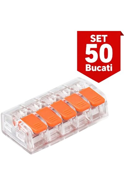 PAWBOL Лостов съединител за 5 проводника, до 4 mm², (КОМПЛЕКТ от 50 броя), 32...