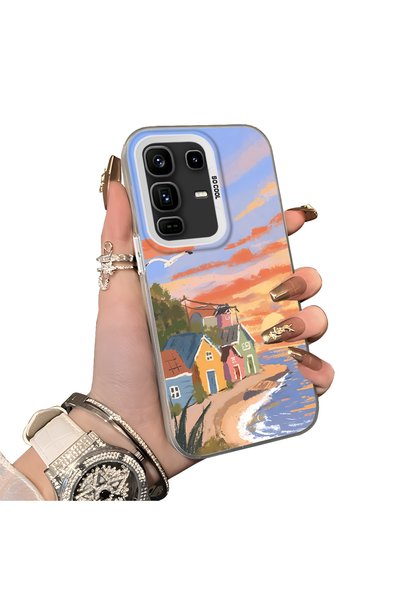 ucuc حافظة هاتف Infinix Note 50 Pro Plus متوافقة مع غروب الشمس ومشهد ساحلي مط...