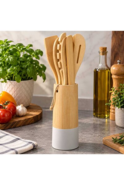 Generic Brand Σετ εργαλείων κουζίνας από μπαμπού με βάση