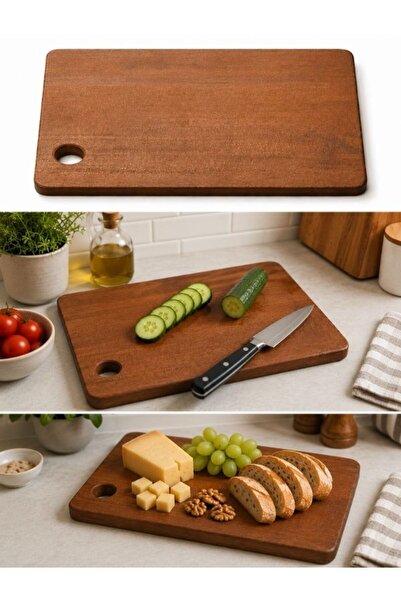 GÜMRÜK BEY Premium Solid Mahogany Wood Cutting and Presentation Board – Luxur...