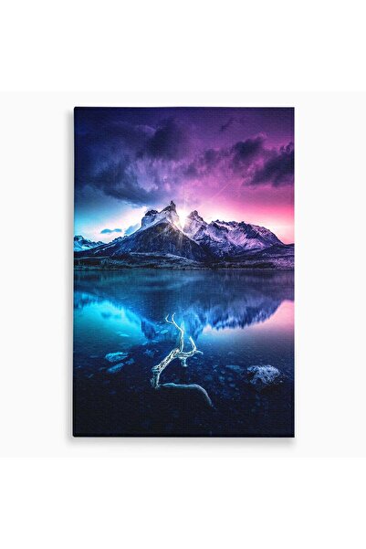 Luxcanva Tablou Canvas Munti Reflectati In Lac 70x100 cm pe Sasiu Lemn Munti ...