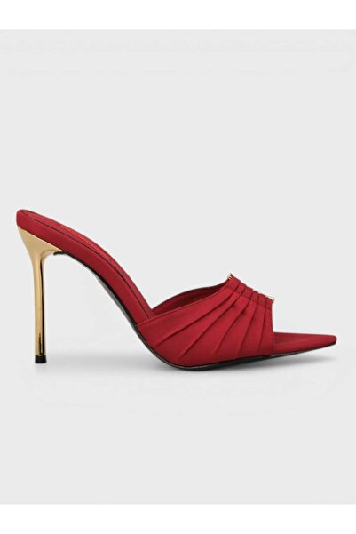 Sadık Yılmaz Women's summer 11cm thin heeled slippers - 574 56657 - burgundy ...