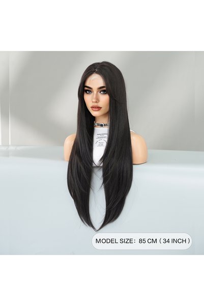 Fenomen Peruk Tül Peruk Siyah Düz Perçemli Model