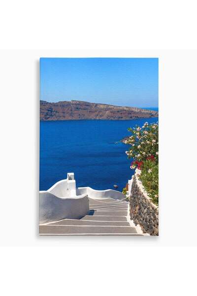 Luxcanva Tablou Canvas Scara Spre Mare 80x120 cm pe Sasiu Lemn Mare Peisaj Sa...