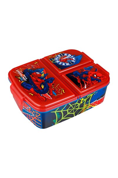 SPIDERMAN Caserolă alimente copii pentru grădiniță, albastru, model compartim...