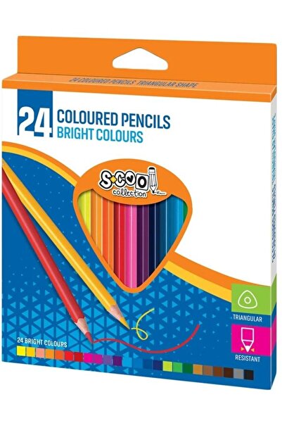 Generic Brand Creioane colorate triunghiulare 24 culori, S-Cool