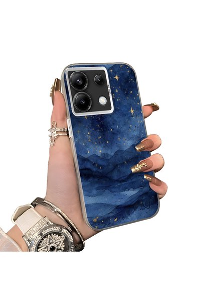 ucuc Xiaomi Redmi Note 13 Pro 5g Compatible Navy Blue Watercolor Mountain-Sta...