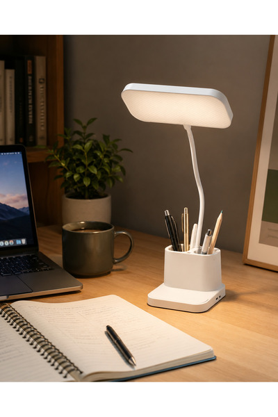ARVALE 3 Modlu LED Masa Lambası ve Kalemlik – Esnek Boyunlu Dokunmatik Çalışm...