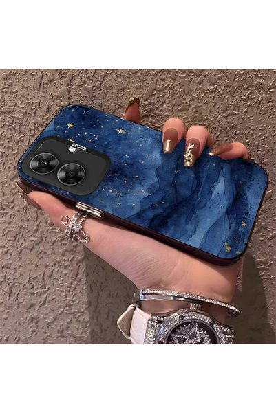 ucuc حافظة هاتف Realme Note 60 متوافقة مع طلاء مائي باللون الأزرق الداكن ونمط...