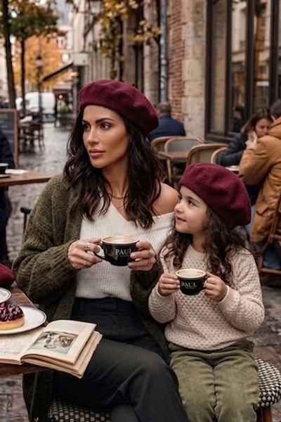 Ritagarcia Mother-Daughter Combination 2-Piece French Painter Beret - Stylish...