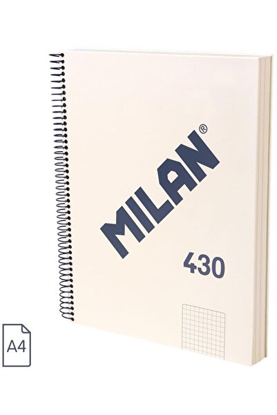 Milan Caiet A4 120 file matematica, spira Bej