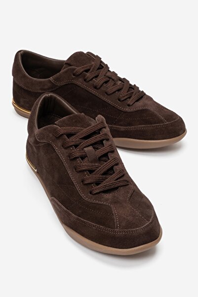 LuviShoes Colette Brown Suede Genuine Leather Women's Casual Sneakers