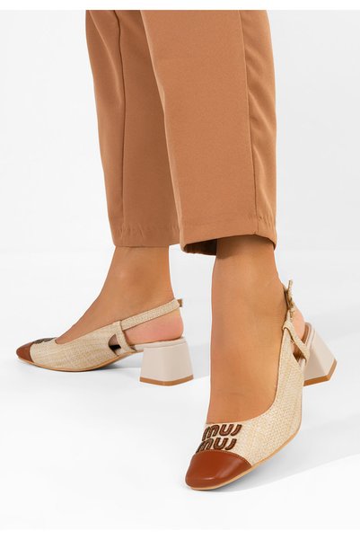 B T Shoes Pantofi slingback Miryam bej