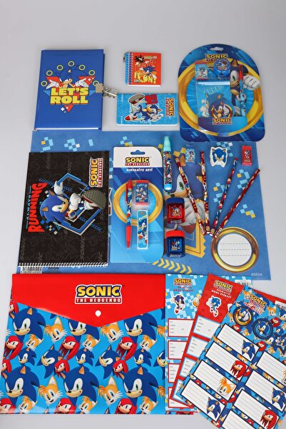 Sonic X Dekomus Licensed 26 Piece Stationery Set, Pen, Drawing Notebook, Note...