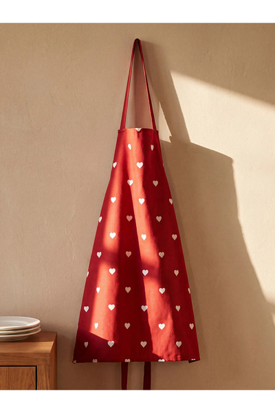 LC Waikiki Lcw Home Red Heart Patterned Women's Kitchen Apron