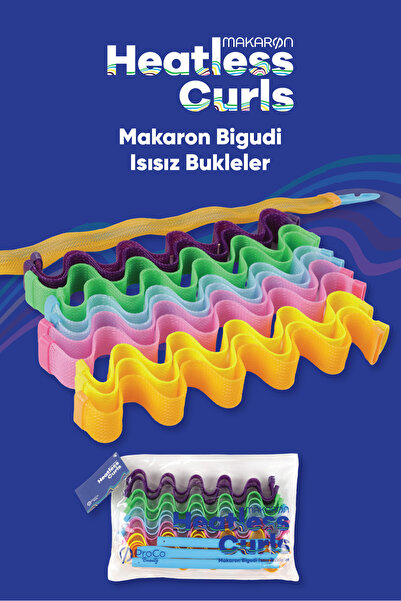 ProCo Beauty Makaron Heatless Curls - Isısız Bukleler Çantalı Bigudi Seti - Y...