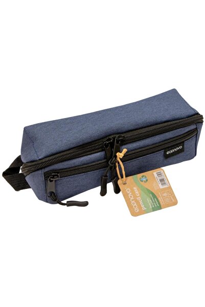 Generic Brand Penar neechipat tip etui 2 fermoare Econovo, albas