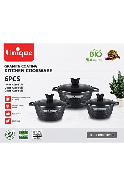 SAHABA 6 Die Piece Cast Granite Cookware Set | Non-Stick Scratch Resistant | ...