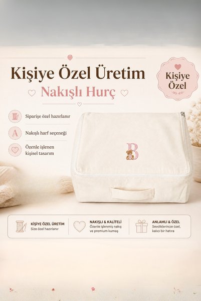 Mama Yoyo Baby&Kids Letter Embroidered Bag, Hospital Organizing Bag, Suitcase, Hospital Exit Organizer, 35*25*13 cm