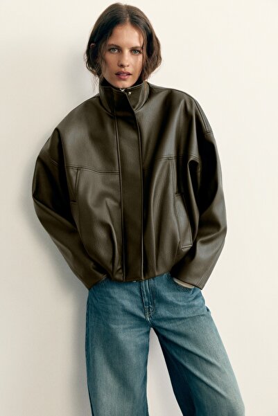 Pull & Bear Suni deri balon ceket