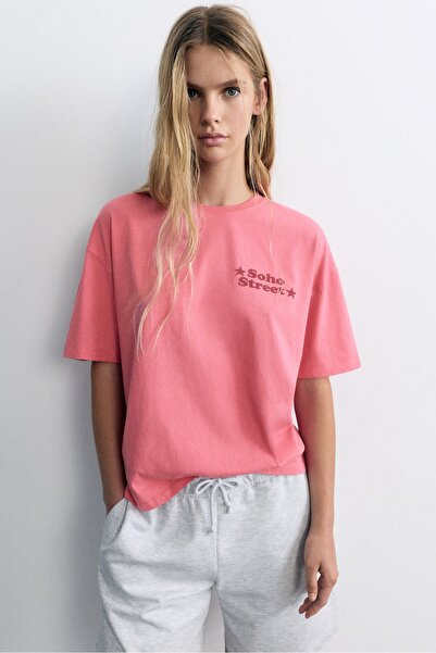 Pull & Bear Soho Street grafikli oversize tişört