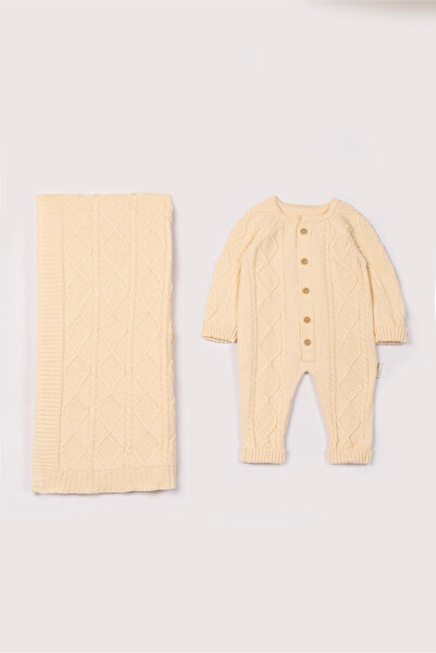 VAUVA 100% Cotton Knitwear Baby Hospital Discharge Set - Baklava Knitted Romp...