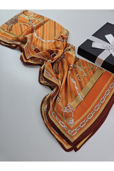 tomrisboutique Luxury Voile Silk Shawl Scarf Chain Pattern Double Sided 70 X ...