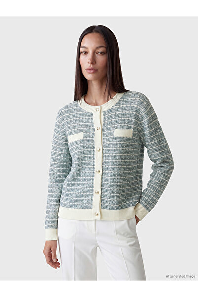 LC Waikiki Cardigan tricotat de damă, cu guler rotund și model