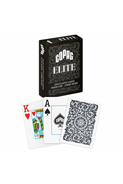 Copag Carti de joc Poker, Elite - 100% Plastic, Black