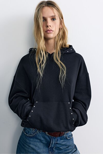 Pull & Bear Zımba detaylı kapüşonlu sweatshirt