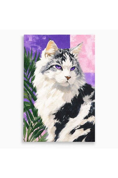 Luxcanva Tablou Canvas Pisica Eleganta 40x60 cm pe Sasiu Lemn Pisica Portret ...
