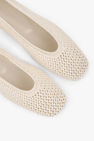 Shoeberry Women's Lova Beige Knitted Ballerinas