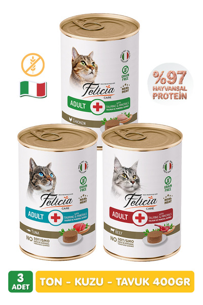 Felicia 3 Lezzet %97 Proteinli Tahılsız Ton Balıklı - Kuzulu - Tavuklu Ezme Y...