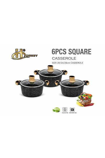 SAHABA 6 Die Piece Cast Granite Cookware Set | Non-Stick Scratch Resistant | ...