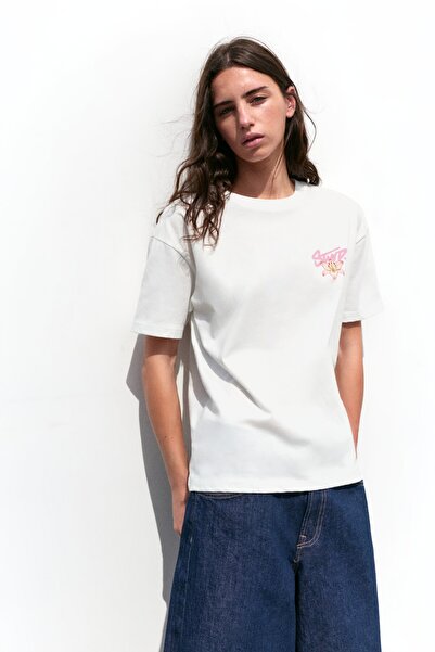 Pull & Bear Çiçek baskılı tişört