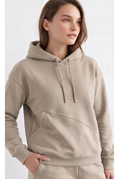 STRAVON Women's 3 Thread Winter Thick Puff Fabric Tracksuit Set with Side Pockets and Fleece Inside