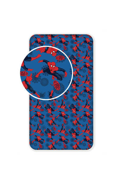 Borea Σεντόνι Βαμβακερό Spiderman Μονό Με Λάστιχο Μπλε 90 x 200 cm + 25 cm