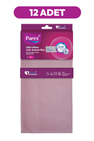 Parex Microfiber Multi-Purpose Cloth Pink Pack of Twelve