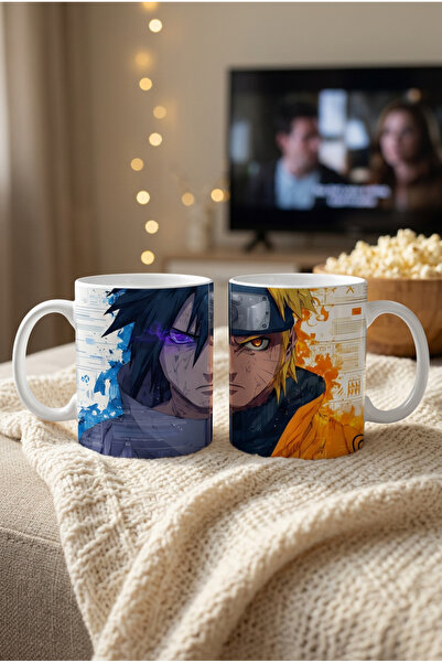 Vulpes Sasuke Uchiha Ve Naruto Uzumaki Tasarımlı Anime Kupa Bardak