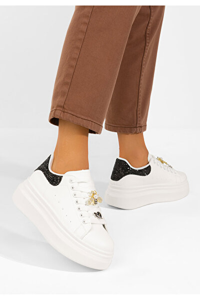 B T Shoes Μεντέλια V4 λευκά αθλητικά παπούτσια πλατφόρμας