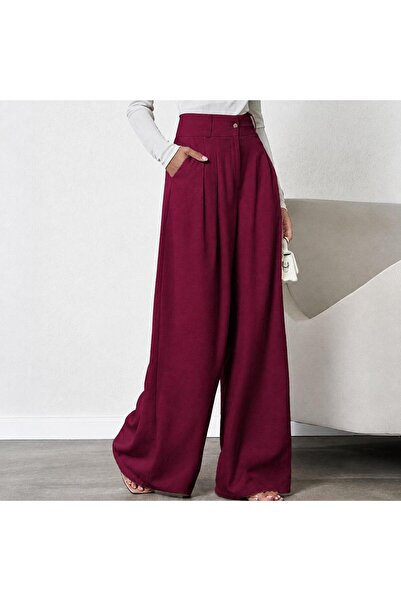 tuzu moda PALAZZO KADIN PANTOLONU FLOTOLU KADIN PANTOLONU