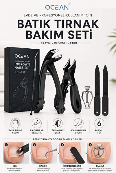 Ocean Batık Tırnak Bakım Seti Tırnak Kenarı Düzenleme ve Bakım Aparatları 5'li