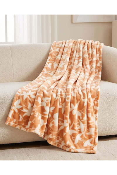 REDTAG Rust Floral Printed Blanket (220 x 200 cm)